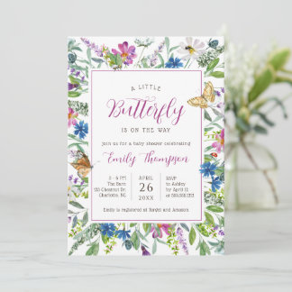 Invitation Baby Shower Petite Fleur Sauvage de Printemps Papi