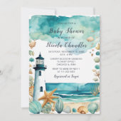 Invitation Baby shower phare nautique (Devant)
