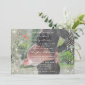 Invitation Baby shower photo Anniversaire Rose Gold Confetti (Debout devant)