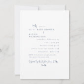 Invitation Baby shower photo bleu turquoise B/W (Dos)