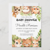 Invitation Baby shower photo Boy Woodland (Devant)