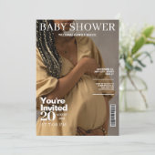 Invitation Baby shower photo de couverture de magazine neutre (Debout devant)