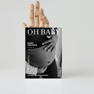 Invitation Baby shower photo de couverture du magazine noir e