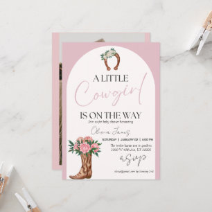 Invitation Baby shower photo de cowgirl occidentale