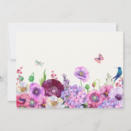 Invitation Baby shower photo de fleurs (Dos)