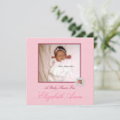 Invitation Baby shower photo de la fille rose (Debout devant)