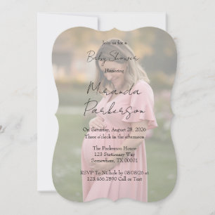 Invitation Baby shower Photo Dégradé