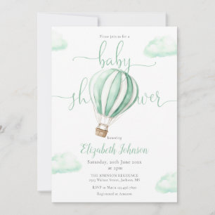 Invitation Baby shower photo du code QR du ballon à air chaud