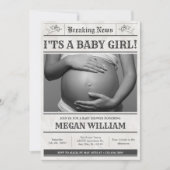 Invitation Baby shower photo du journal (Devant)