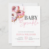 Invitation Baby shower photo fille rose moderne (Devant)