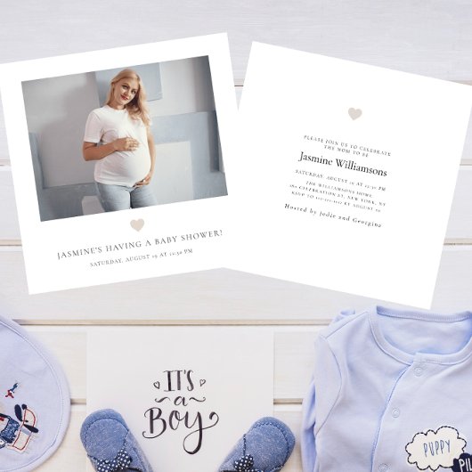 Invitation Baby shower photo miniature chic