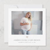Invitation Baby shower photo miniature chic (Devant)