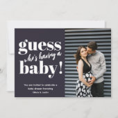 Invitation Baby shower photo minimaliste gras (Devant)