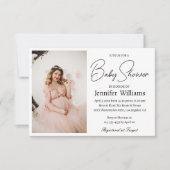 Invitation baby shower photo minimaliste moderne (Devant)