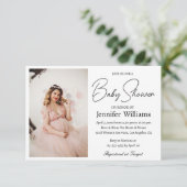 Invitation baby shower photo minimaliste moderne (Debout devant)