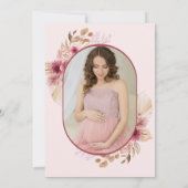 Invitation Baby shower photo Pampas rose Pomegranit Floral (Dos)