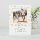 Invitation Baby shower photo Pois Pastel (Debout devant)