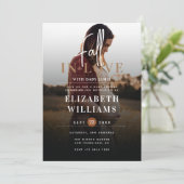 Invitation Baby shower photo Simple Modern Fall in Love (Debout devant)