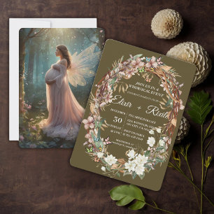 Invitation Baby shower photo Whimsical Woodland Floral
