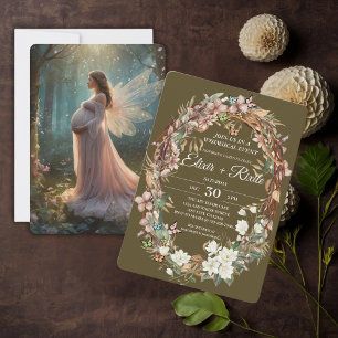 Invitation Baby shower photo Whimsical Woodland Floral