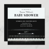 Invitation baby shower piano classique (Devant / Derrière)