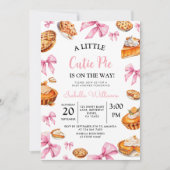 Invitation Baby shower Pie Pink Bow (Devant)