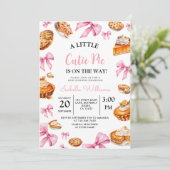 Invitation Baby shower Pie Pink Bow (Debout devant)