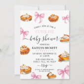 Invitation Baby shower Pie Pink Bow (Devant)