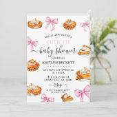Invitation Baby shower Pie Pink Bow (Debout devant)