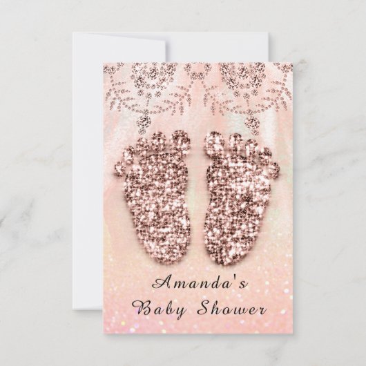 Invitation Baby shower Pieds fille garçon Royal Rose Parties (Dos)