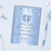 Invitation Baby shower Pieds Parties scintillant Bébé Bleu Dr