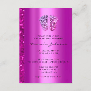 Invitation Baby shower Pieds Parties scintillant Lecteurs ros