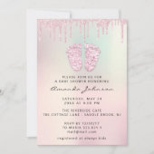 Invitation Baby shower Pieds Parties scintillant PastelDrip P (Devant)