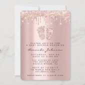 Invitation Baby shower Pieds Parties scintillant Pilules rose (Devant)
