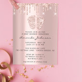 Invitation Baby shower Pieds Parties scintillant Pilules rose