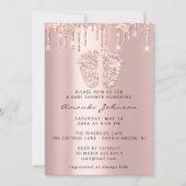 Invitation Baby shower Pieds Parties scintillant Pilules rose (Devant)
