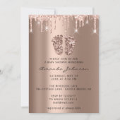 Invitation Baby shower Pieds Parties scintillant Rose Drives  (Devant)