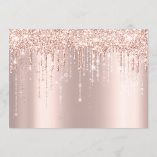 Invitation Baby shower Pieds Parties scintillant Rose Gold Dr