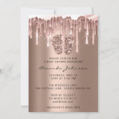 Invitation Baby shower Pieds Parties scintillant Rose Lush Dr (Devant)
