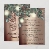 Invitation Baby shower Pieds Rustique Rose Parties scintillan (Devant / Derrière)