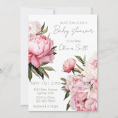 Invitation Baby shower Pies Roses (Devant)