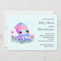 Baby Shower Pieuvre Créature Marine Mignonne