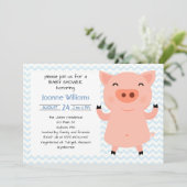 Invitation Baby shower Piggy Mignonne Pour Fille (Debout devant)