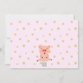 Invitation Baby shower Piggy Mignonne Pour Fille (Dos)