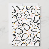 Invitation Baby shower Pingouin mignon fille rose (Dos)