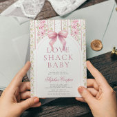 Invitation Baby shower Pink Bow Love Shack