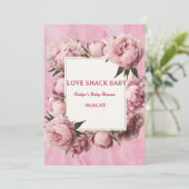 Invitation Baby shower Pink Bow Love Shack - Elega (Debout devant)