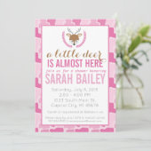 Invitation Baby shower Pink Camo Little Deer (Debout devant)