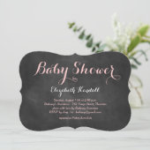 Invitation Baby shower Pink Chalkboard (Debout devant)