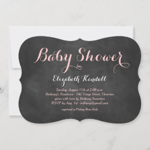 Invitation Baby shower Pink Chalkboard